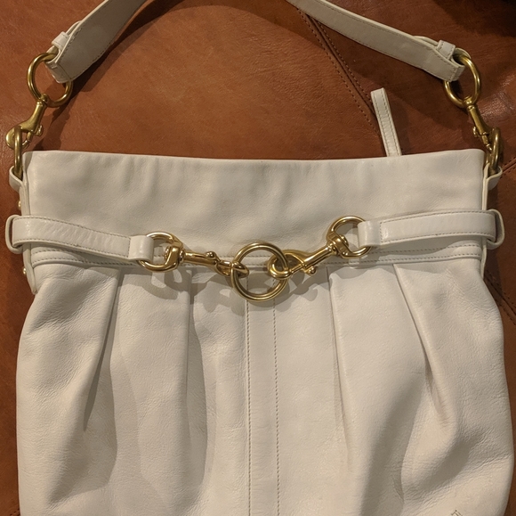 White Coach "Ergo" Pleated Leather Hobo Bag - EUC - Picture 3 of 8